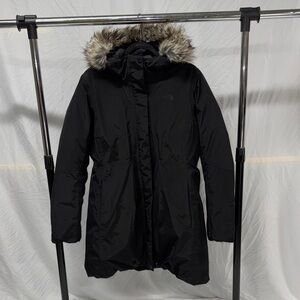 The North Face Women's Black Parka Coat with Faux Fur Hood